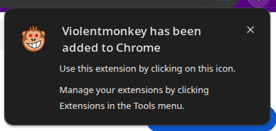 Image shows extension is added